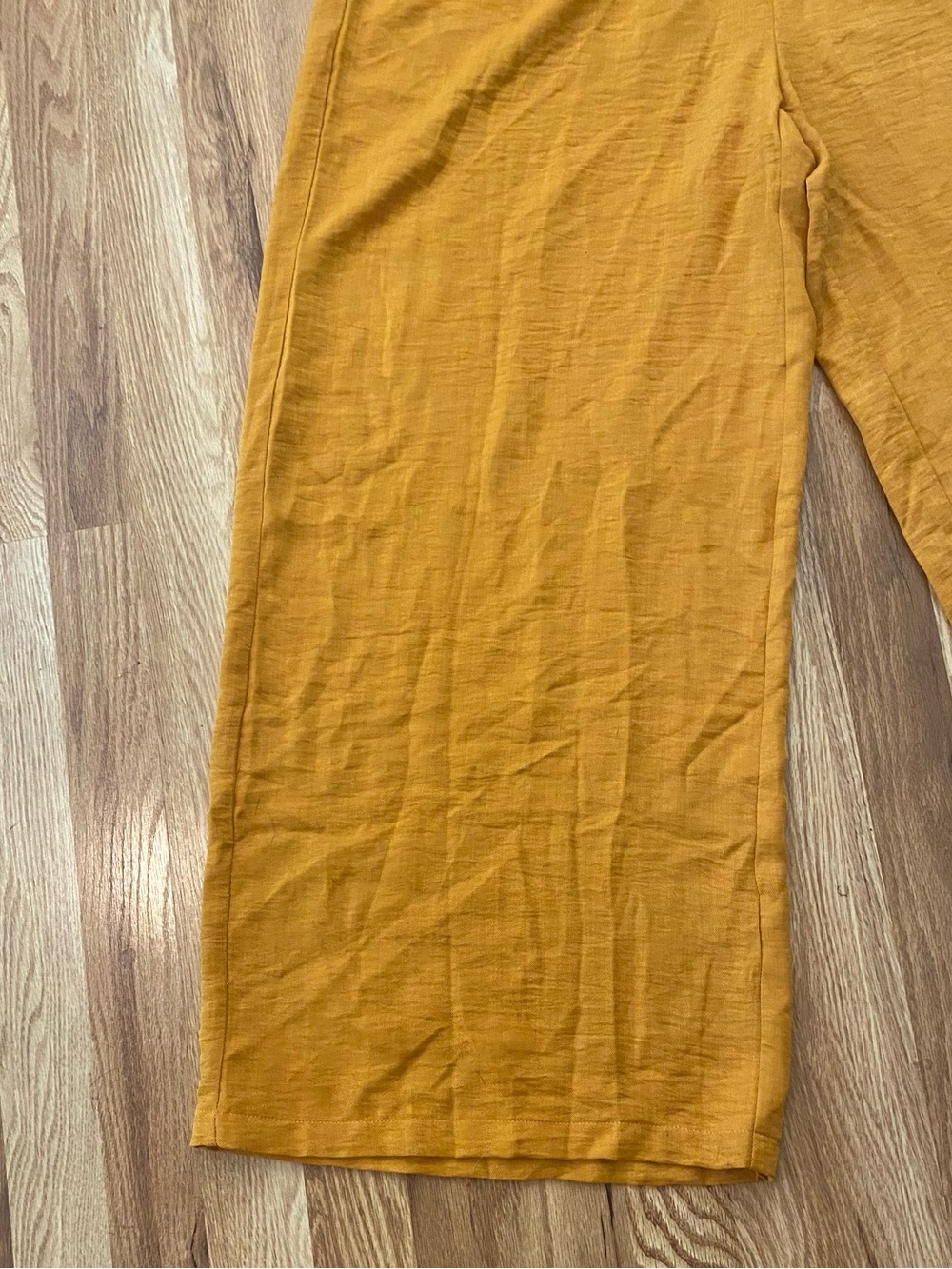 CupShe Cream & Mustard Wide-Leg Halter Jumpsuit Size XL NWT - Picture 2 of 9